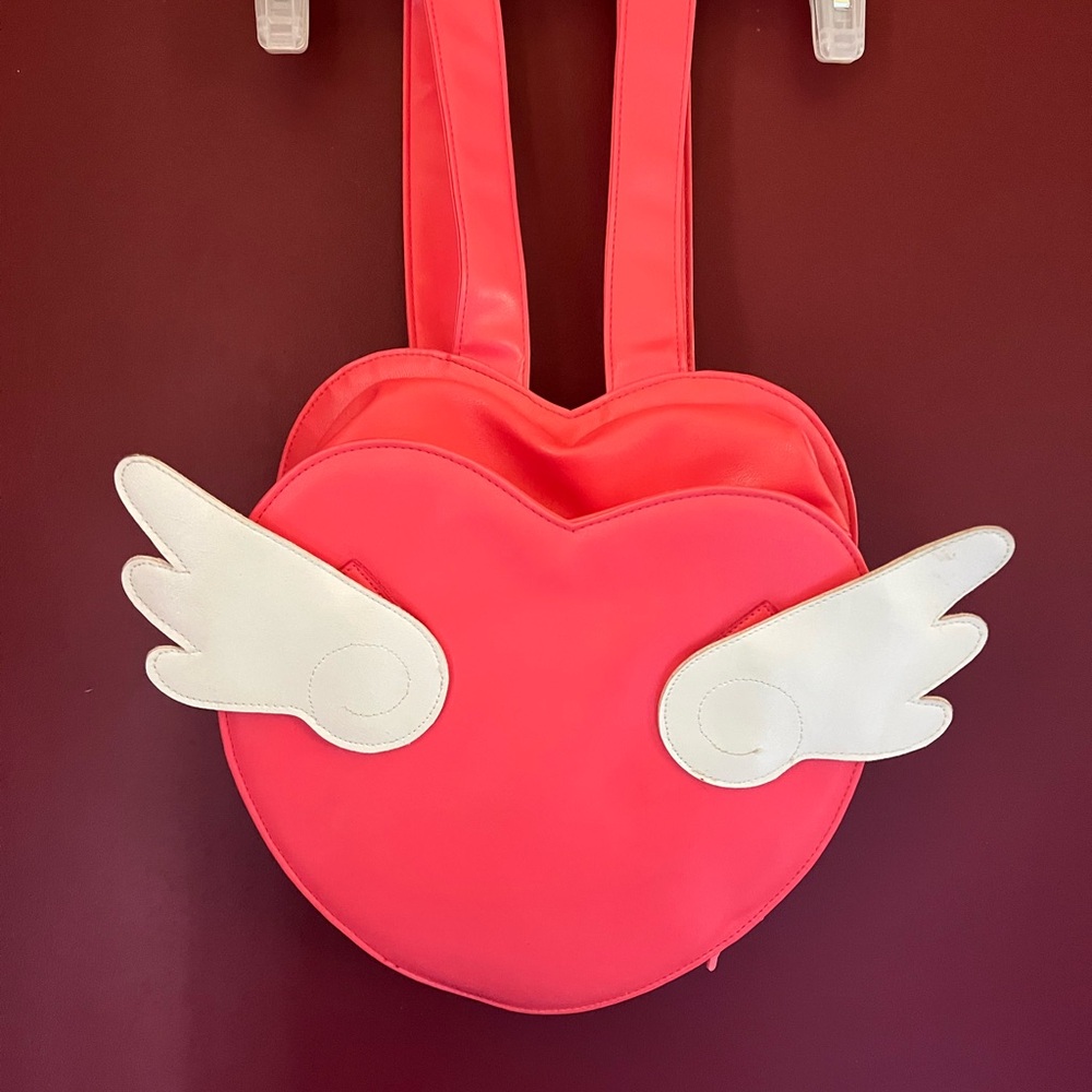 Heart-Shaped Pink Winged Bag